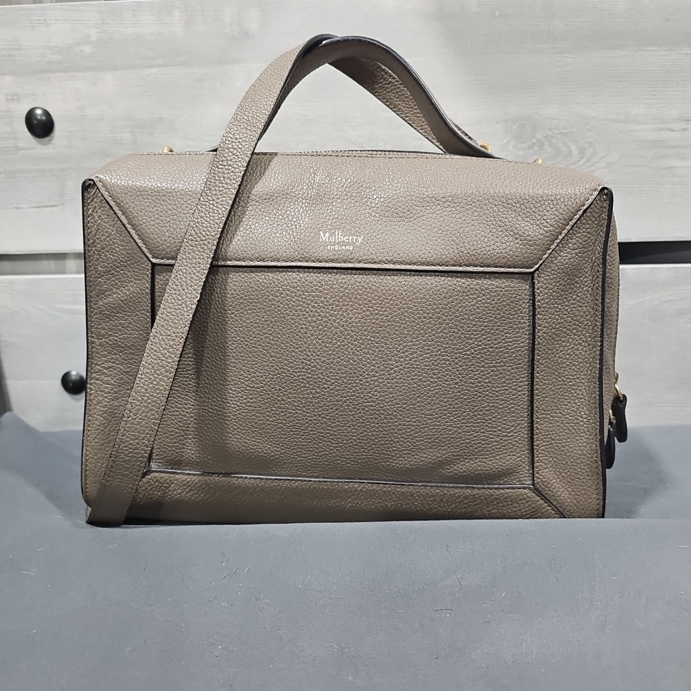 Mulberry Taupe Leather Messenger Bag